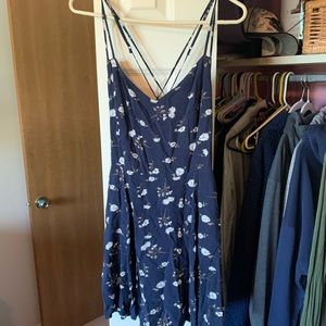 Navy Blue Sun Flower Dress
